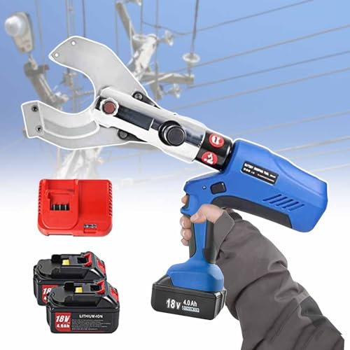 180/200KN Electric Hydraulic Cable Cutter, Wire Cutter Cable Scissors with Battery, Battery Operated Wire Cutting Tool for Cu/Al Cable and Armoured Cable,EZ-120C