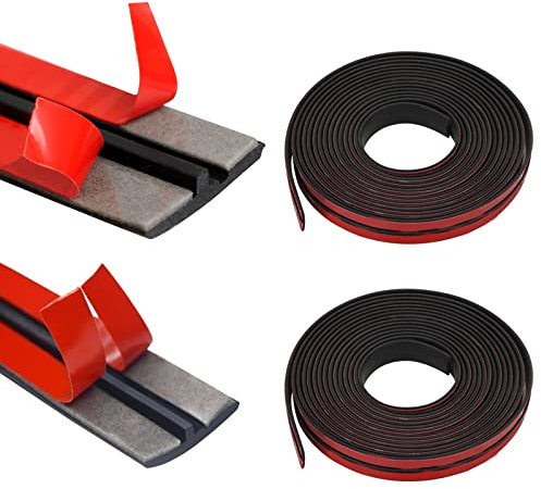 Inscrip Auto Dichtungsstreifen, Windschutzscheibe EPDM-Gummi Streifen, T Form Gummi Dichtungsstreifen Car Kantenschutz, Wasserdichtes Dichtungs für Auto LKW Tür Fenster Dekor (2M*14mm+2M*19mm)