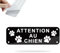 SINMAO Pancarte Chien de Garde Autocollant Aluminium Réfléchissant 150x50mm, Panneau Attention Au Chien Staff Noir x1