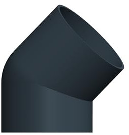 4Home&Garden | Einzelteile Dachrinnensystem 60 mm Typ250 Fallrohr DN 60 | Halbrundrinne Kunststoff PVC Anthrazit | Verbinder Stutzen Rinnenhalter (Rohrbogen 45)