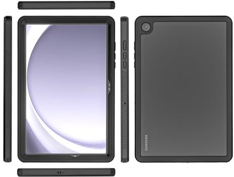 Coque Étanche pour Samsung Galaxy Tab A9 Plus 11 X210 X216 X218 Étui, IP68 Mince Antichoc Anti-Poussière Anti-Neige Entièrement scellé Extérieur Housse avec Béquille