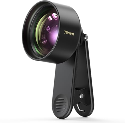 【2025 Upgraded】 75-mm-Makro-Objektiv für iPhone, Pixel, Samsung Galaxy, OnePlus, Huawei und andere Handys, Handy-Kameraobjektiv, Makro-Objektivaufsatz für iPhone, Universal-Clip im Lieferumfang