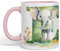 Vixar Letter E Mug, Animals Alphabet Letter E Monogram Animal for Kids Ceramic Coloured Mug Cup for Tea Coffee Hot Brew 330ml 11Oz Gift (Pink)