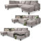 MIUFORM Wohnlandschaft U-Form, Ecksofa mit Schlaffunktion und Bettkasten - U Sofa U Form mit Schlaffunktion, Wohnlandschaft mit Schlaffunktion, Big Sofa XXL Couch U Form XXL (Salz Pfeffer, Links)