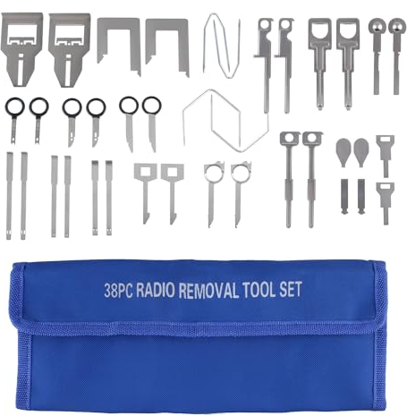 SUKITMISO 38-teiliges Universal Autoradio Ausbauwerkzeug Set, Entriegelungswerkzeug Set, Autoradio Ausbauwerkzeug für Radio Navi IEntriegelungswerkzeug, KFZ Navigation Radio Navi Demontage Werkzeug