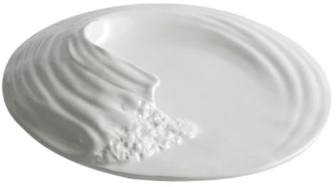 Amosfun Wellenförmiger Teller Zum Servieren Großer Keramik-essteller 25 4 Cm Servierplatte Für Vorspeisen Für Die Mittagsparty