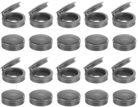 sourcing map 50Pcs Screw Caps, 4.5mm/0.18 ID Screw Snap Covers Washer Flip, PVC Hinged Screw Cover Caps for Covering Screw Heads(Dark Grey)