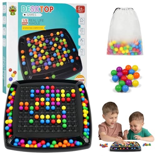 OSDUE Intellektuelles Schachbrett, 120 Stück Rainbow Ball Gesellschaftsspiele, Intellectual Chessboard Doppelduell, Rainbow Ball Elimination Brettspiel, Reisen Schach Set Für Familien und Partys
