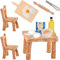 Miniatur Wichtel Zubehör,Miniatur Küche Puppenhaus Zubehör,mit Tisch Stühle Schneidebrett Nudelholz Schneebesen Olivenöl Eier Miniatur Cooking Bücher,Weihnachten Miniatur Ornament für 1:12 Puppenhaus