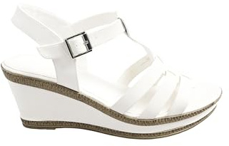 Yours - Faux Leather T-Bar Wedge Sandals In Wide E Fit & Extra Wide Eee Fit - Women's