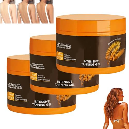 Seymal Luxus Intensiv Bräunungsgel, Tanning Gel, Intensiv-Bräunungsgel, Shine Brown Bräunungsbeschleuniger Sonnencreme, Schnelle Bräunung Selbstbräuner Gel Für Gesicht Und Körper(3pcs)