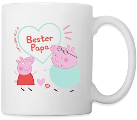 Spreadshirt Peppa Pig Design Bester Papa Tasse, One size, Weiß