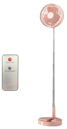 Générique Ventilateur sur pied, Puissant et ultra-silencieux, Oscillant Pied avec Télécommande, 3600mAh USB Rechargeable Piédestal Fan, Inclinaison réglable- pour Chambre Bureau Office Camping Trav