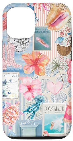 Beachy Blue Coquette Coastal Collage Preppy Cute Aesthetic Case for iPhone 12/12 Pro