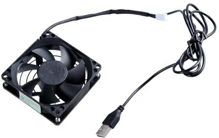 VIVIWI Systèmes de ventilateur de refroidissement alimentés par USB avec thermostat réglable pour armoires et home cinéma 80 mm