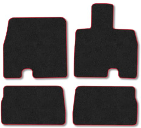 Omoda e5 (2025+) Carpet Car Mats | Red Edge Trim Tailored Fit Floor Mats Full Coverage Protection Accessories Easy Clean Anti Slip Made in the UK