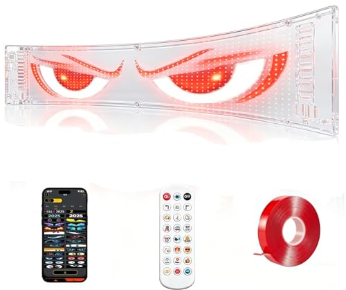 Transparente LED Laufschrift 40x10cm für Auto Frontscheibe, programmierbare LED Anzeige mit Bluetooth-App-Steuerung, USB 5V, personalisiertes LED-Display für Fahrzeug, individuelle Leuchtreklame