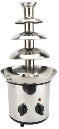 4 Tier Electric Chocolate Fondue Fountain Machine for Party Stainless Steel Quiet Operation Adjustable Temperature Control Smooth Continuous Flow