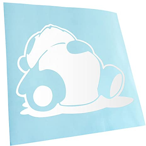 Kiwistar - Autoaufkleber - Weiß - 10x9cm Sleepy Panda - Heckscheibe Auto Aufkleber wetterfest für Kfz LKW Mofa Truck - Sticker außen selbstklebend Tuning Zubehör für Fenster Fahrzeug Scheibe
