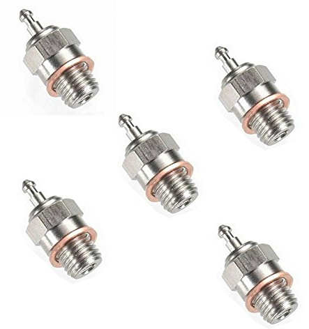 Rcmodelpart Glühkerze Nr. 4 N4 Warm 70117 für RC HSP Nitro Motoren für LKW Auto Traxxas (Packung mit 5 Stück)