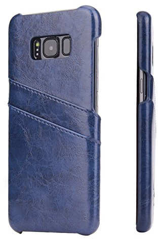 Hülle für Samsung Galaxy S8 Plus 6.2 Zoll Hülle mit 2 Kartenfächern Hardcase in Leder-Optik Soft Touch Handy Schutzhülle