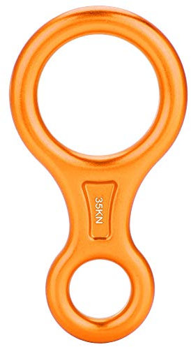 VGEBY Climbing 8 Ring, Heavy Duty 35KN Rope Descender Aluminum Alloy Figure 8 Descender Rigging Plate Outdoor Climbing Rescue Gear (Orange)