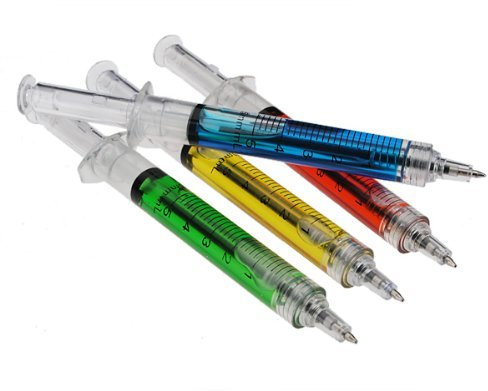 Aeromdale Spritze Kugelschreiber 4 Farbe Tinte Blau Bulk Neuheit Blut Spaß Geschenk Büro Objekte vorhanden