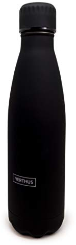 NERTHUS FIH 517 Termo Doble Pared para frios y Calientes Diseño Negro de Acero Inoxidable 500 ml Libre de BPA
