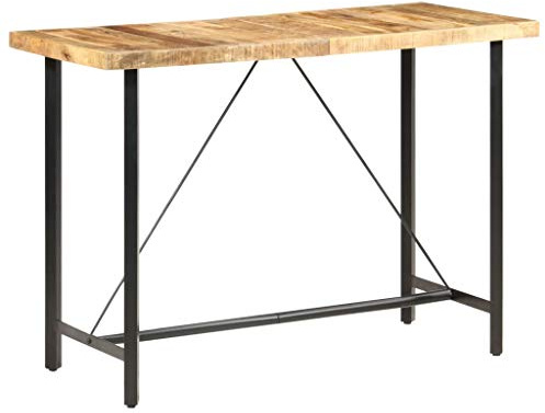 vidaXL Raues Mangoholz Bartisch Bartresen Stehtisch Tresentisch Küchentisch Küchentresen Tisch Partytisch Esstisch Bistrotisch 150x70x107cm