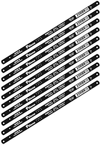 PILANA Lot de 10 lames de scie à main bi-métal pour métal, 8 % cobalt, 18 TPI