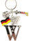 ELLUG Schlüsselanhänger H.: 11cm Buchstaben/Letter/Initalien/Alphabet/ABC mit Glitzersteinen & Charms Bierkrug/Adler/Deutschland-Fahne/Germany (W)