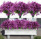 Satefello 20 Bundles Outdoor Artificial Flowers, UV Resistant Fake Flowers with Plastic Plants, Faux Silk Flowers for Outside Window Box Front Porch Hanging Planter Decor-Purple
