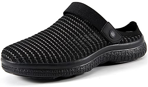 Sisttke Clogs Tofflor herr dam pantoletter trädgårdsskor sommar, Pures svart, 39 EU