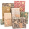 MAMUNU Geschenkpapier Geburtstag, 6 Blatt 70×50CM Vintage Geschenkpapier gefaltetes Kraftpapier mit Anhängern, Aufklebern und Papierseilen für Kinders Geburtstag Feier Party Weihnachten Anlässe (6)