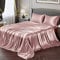 Vonty Satin Sheets Twin Silky Soft Satin Bed Sheets Rose Gold Sheet Set, 1 Deep Pocket Fitted Sheet + 1 Flat Sheet + 1 Pillowcases