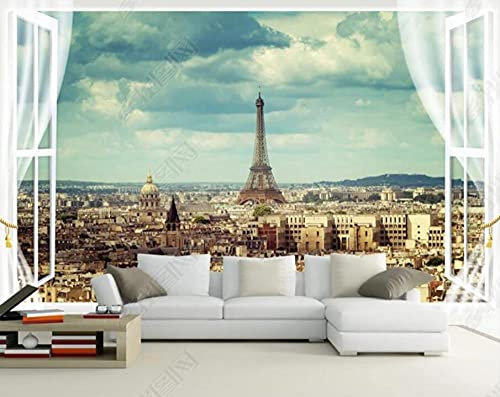 Tapete Kinderzimmer Fototapete Paris Tower Stadtarchitektur Landschaft Tapeten Vliestapete Modern Schlafzimmer Wandtapete Bildtapete Wand Dekoration,300x210cm