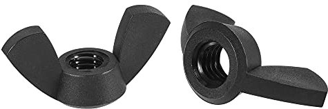 sourcing map M6 Wing Nuts Nylon Butterfly Nut Hand Twist Tighten Fasteners Black 12pcs