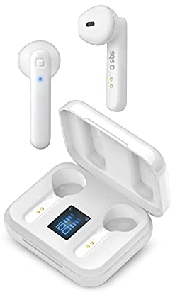 SBS Wireless Kopfhörer mit Multifunktionstasten - Bluetooth In Ear Kopfhörer weiß mit 2,5 Stunden Akkulaufzeit