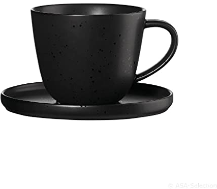 ASA Kaffeetasse 0,25ltr./D.8,9cm/H.7,2cm mit Untertasse COPPA KURO Selection**6 (6 Stück)