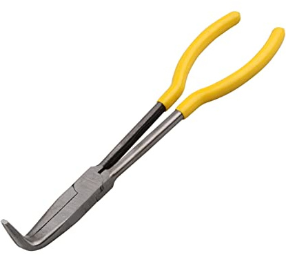 YanTone Long Reach Long Nose Pliers, 11 90 Degree Bent Nose Pliers for Mechanics, Technicians or Home Repairing