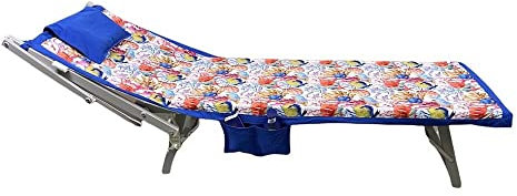Kinderbetttuch aus Mikrofaser, mit Taschen und aufblasbarem Kissen, 70 x 185 cm, Strandtuch, Digitaldruck, Handtuchbezug für Kinderbett (Fische)