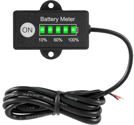 HonorMeet 12 / 24V LED Compteur de capacité de batterie de, moniteur d'état de décharge pour équipement d'entretien des sols de la machine de nettoyage des chariots élévateurs