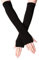 B-HOT Warmer Fingerless Gloves Stretchy Knit Thumb Hole Sun Protection Long Arm Solid Color Glove Black