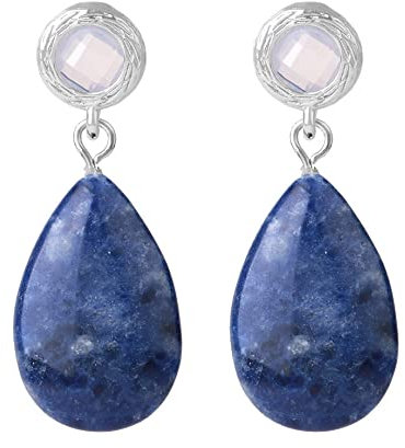 CPGG Damen Ohrstecker, Sodalith Ohrstecker Tropfen Ohrringe Ohrstecker Edelstein Tropfen Ohrringe Boho Ohrstecker Lange Ohrringe Für Damen Mädchen Handgemachter Schmuck