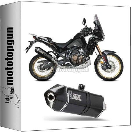 mivv auspuff zugelassen-oem speed edge stahl schwarz carbon cap kompatibel mit honda crf 1100 l africa twin 2020 2021 2022 mototopgun