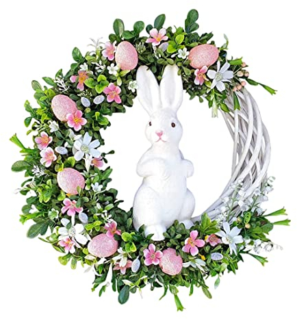 Osterkranz,Türkranz Ostern,Frühlingskranz,Osterhasen-Eier-Kranz Türdeko-Kranz Osterhasen-Eier Oster-deko Tisch-Kranz Frühlings-Kranz Oster-Kunstkranz Osterkranz Haustür Ostern Deko Ostern Dekoration