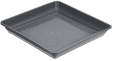 M METERXITY 10 Paquete Maceta Platillos - Plástico Cuadrado Maceta Goteo Bandejas Aplicar a Exteriores/Jardín (7 Pulgadas, Gris)