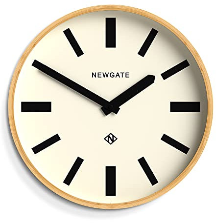 NEWGATE® Mauritius Wanduhr | Skandinavien inspiriert Bambus Uhr | 38cm | Modernes minimalistisches Design für Küche, Wohnzimmer oder Büro