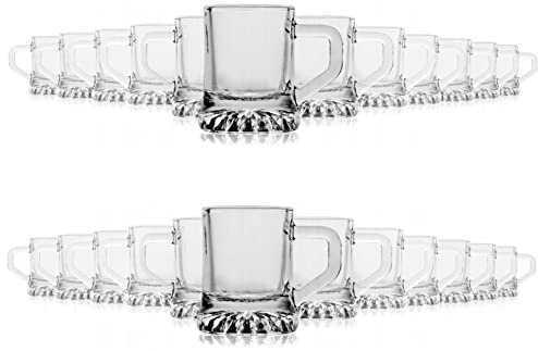 Alcohol Cage KRUG SHOT Schnapskrug-Gläser 30 ml - 24 Stück Set - Shot Gläser mit Schwerem Boden - Wodka Glas Spülmaschinenfest - 49 x 36 mm