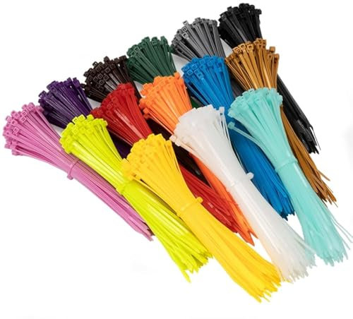 Armpow 1400 pièces 2.5x100mm Jardin Coloré Attaches à glissière pour câble Attaches à glissière en nylon autobloquantes multicolores pour le marquage des fournitures de couronne de maille déco